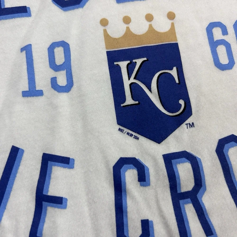 Kansas City Royals Nike Shirt Womens XL White Slim Fit V-Neck Reclaim The Crown